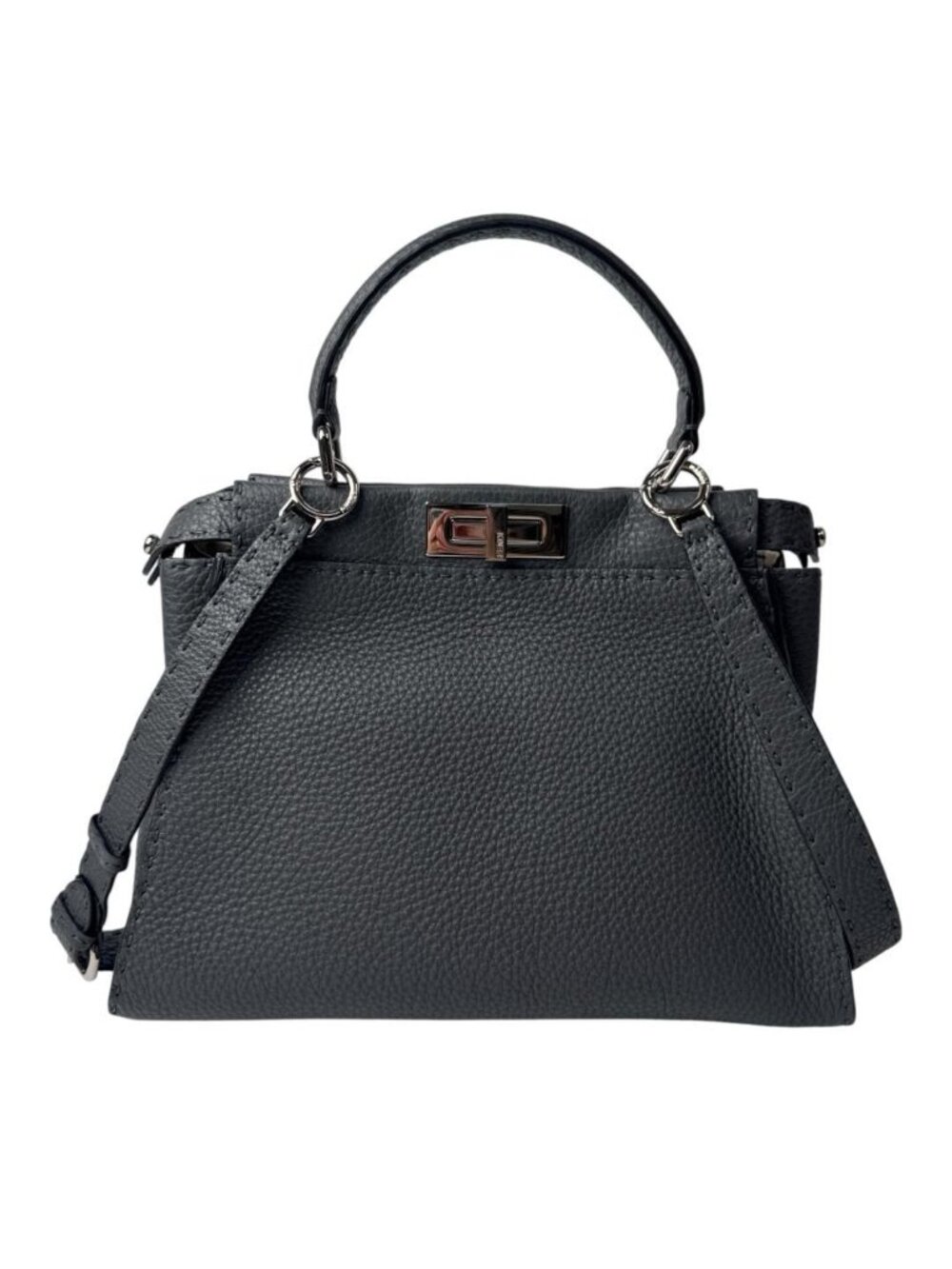 Fendi Peekaboo Selleria 2-Way Bag Asphalt Gray